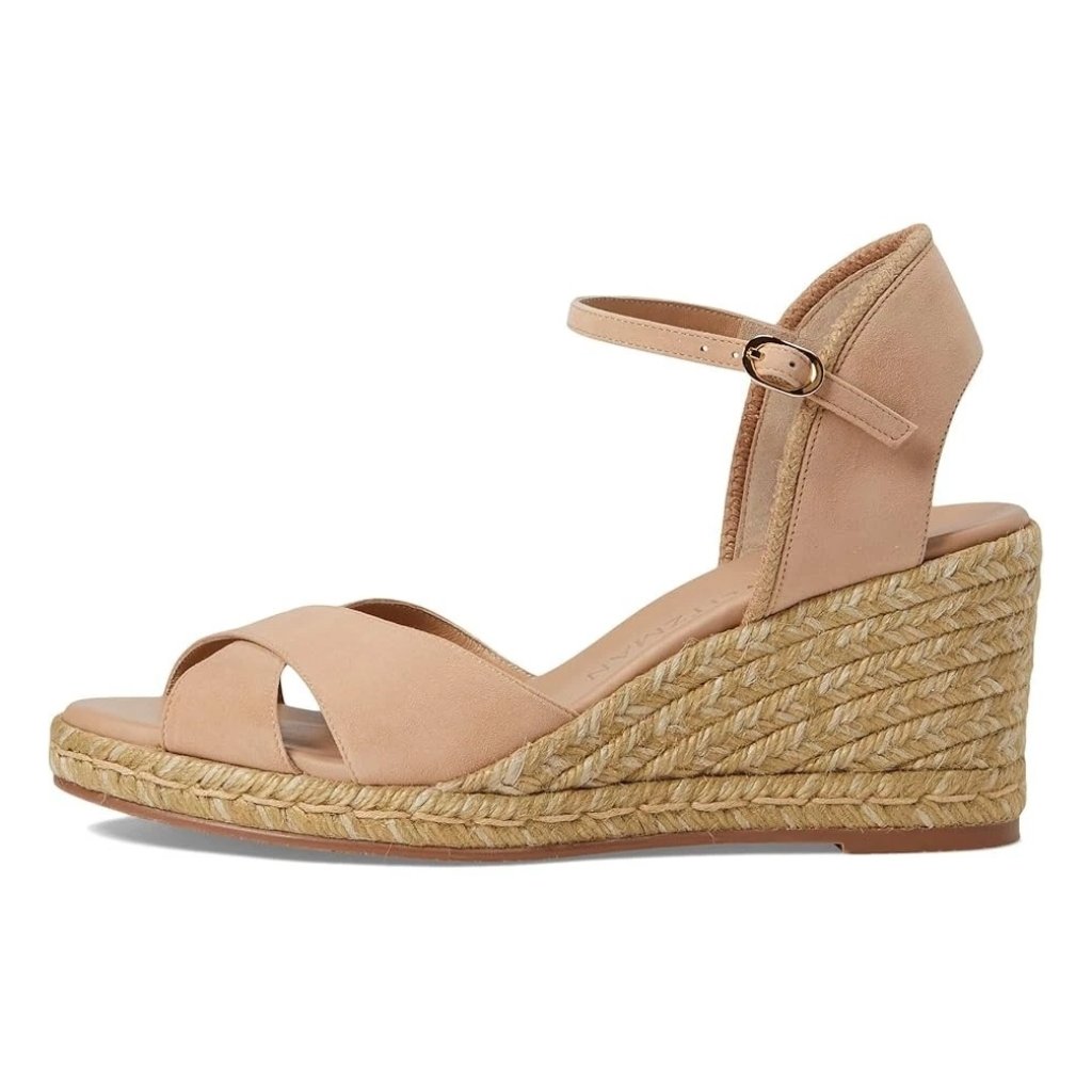 $500 Stuart Weitzman Mirela Ii Espadrille Wedge Sandal Suede Nude 11 (Te12)